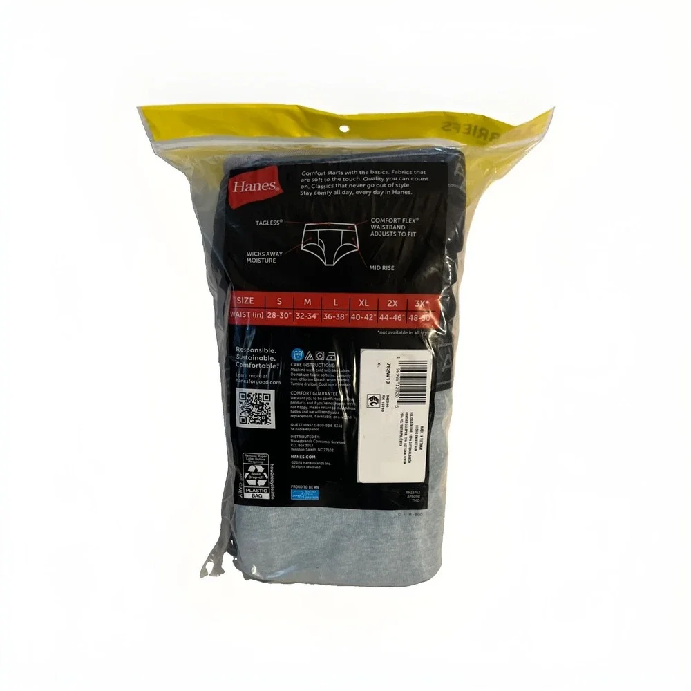 (10) Hanes Men's Tagless Briefs Size XL 40-42